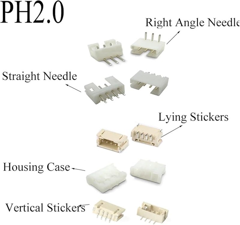 PH2 0 8P Right Angle Needle Housing Case 2 3 4 5 6 7 8 9 10 Pin Horizontal Vertical Connector - Image 4