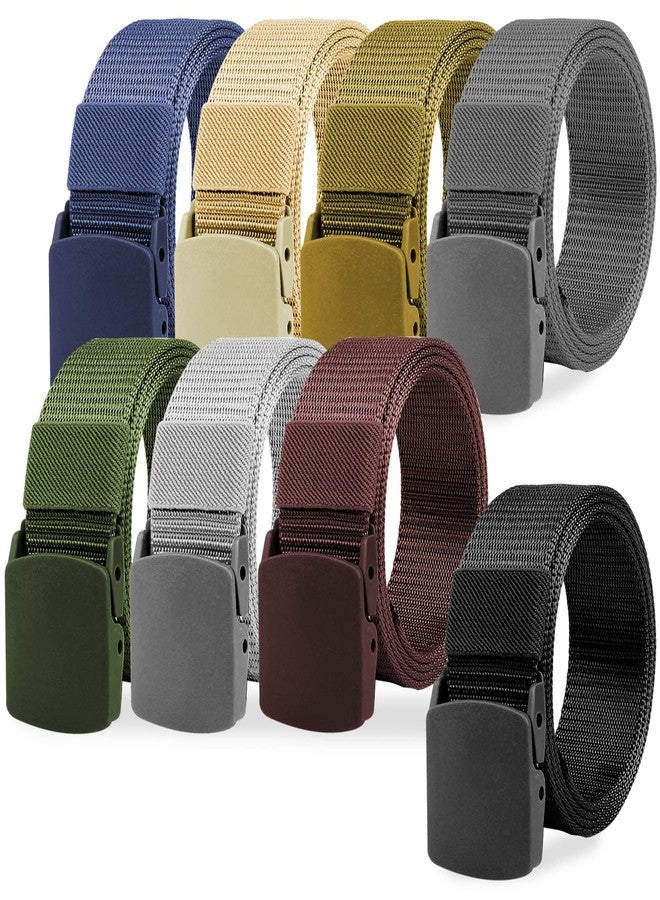 Coobbar Nylon Military Tactical Belt, 8 Pack, Lightweight, Quick Dry, Comfort, Adjustable Size, Ratchet Buckle, Outdoor Web Belt for Men - Image 1