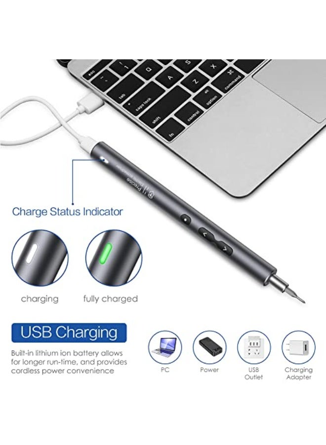 Electric screwdriver, precision screwdriver set 28 in 1, portable repair tool kit, rechargeable mini electric screwdriver for electronics phone, watch, computer, etc, repair tool kit (28 in 1) - Image 5