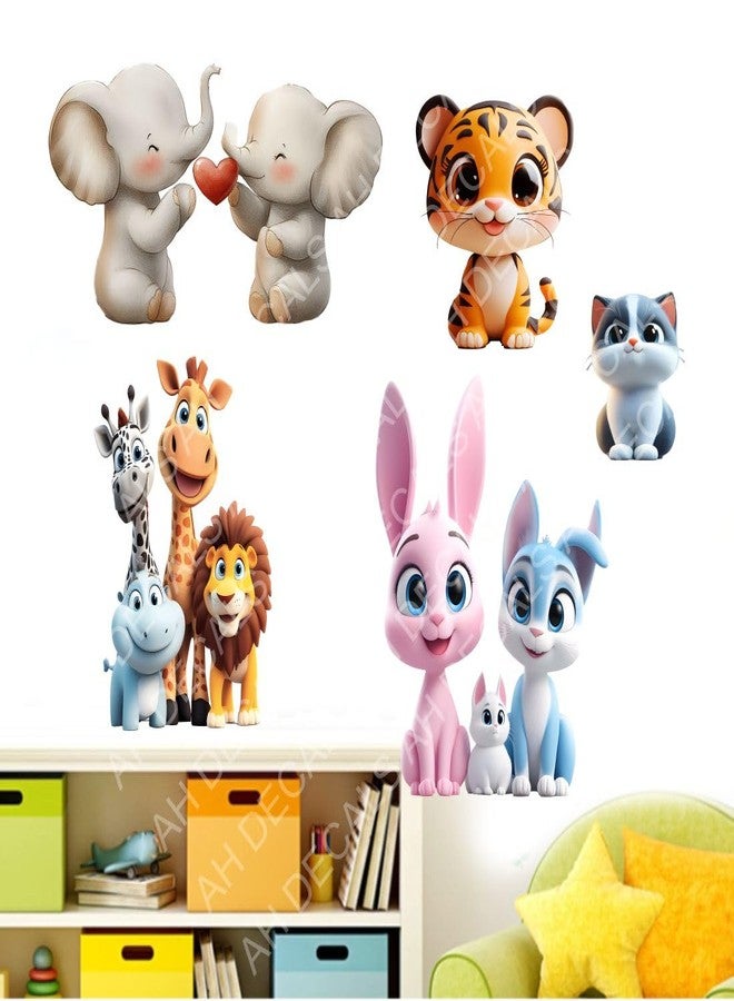 AH Decals CartoonCute Animal Animated Wall Sticker Beautiful Created Designs Kids Room Sticker Wall, Hall, Living Room,Poster 3D Background Removable Sticker Gallery Poster-Vinyl - Image 5