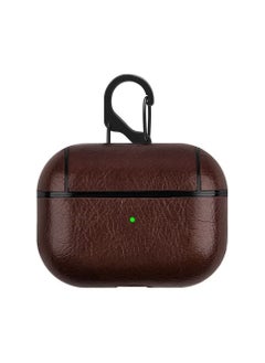 Generic airpods pro leather case leather earphone protective cover skin cover for Apple Bluetooth earphone case Dark brown 