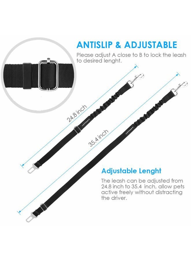 URPOWER Upgraded Dog Seat Belt 2 Pack Dog Car Seatbelts Adjustable Pet Seat Belt for Vehicle Nylon Pet Safety Seat Belts Heavy Duty & Elastic & Durable Car Seat Belt for Dogs, Cats and Pets - Image 5
