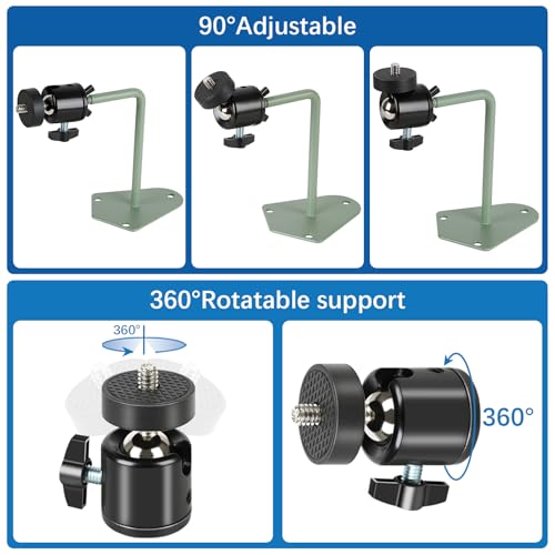 maswater 4 Pack Adjustable Metal Wall Mount Bracket for Arlo Pro 2/3/4/5/Ultra, Ring Stick Up Cam, Wyze Cam V3, Eufy Cam, Roelink Argus, 360° Rotation, Indoor/Outdoor Use (Black) - Image 5