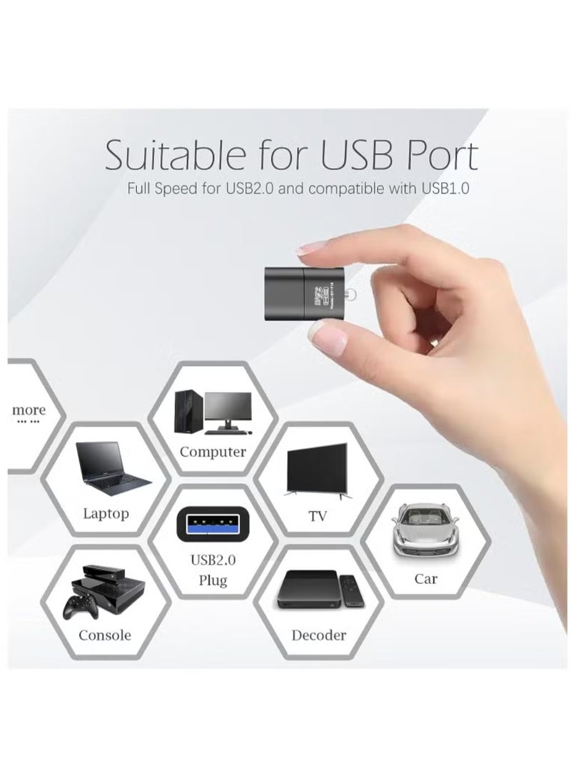 SD card reader and USB adapter for camera memory cards, compact TF card reader for PC and laptop - Image 3
