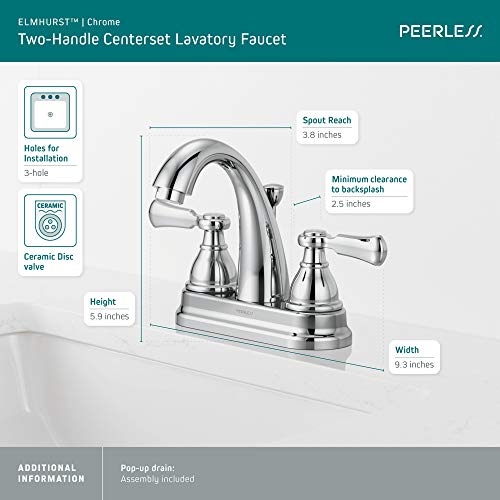 Peerless P2565LF Elmhurst Two-Handle Bath Faucet Centerset, Chrome - Image 4