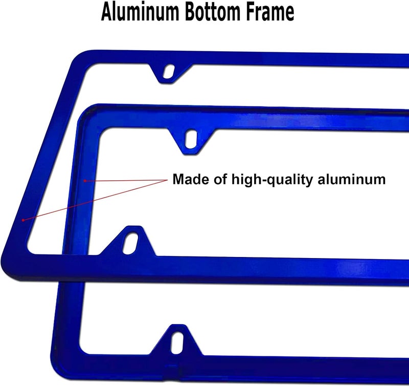 YoUoY Blue Aluminum License Plate Frames - 2 Pack - Image 2