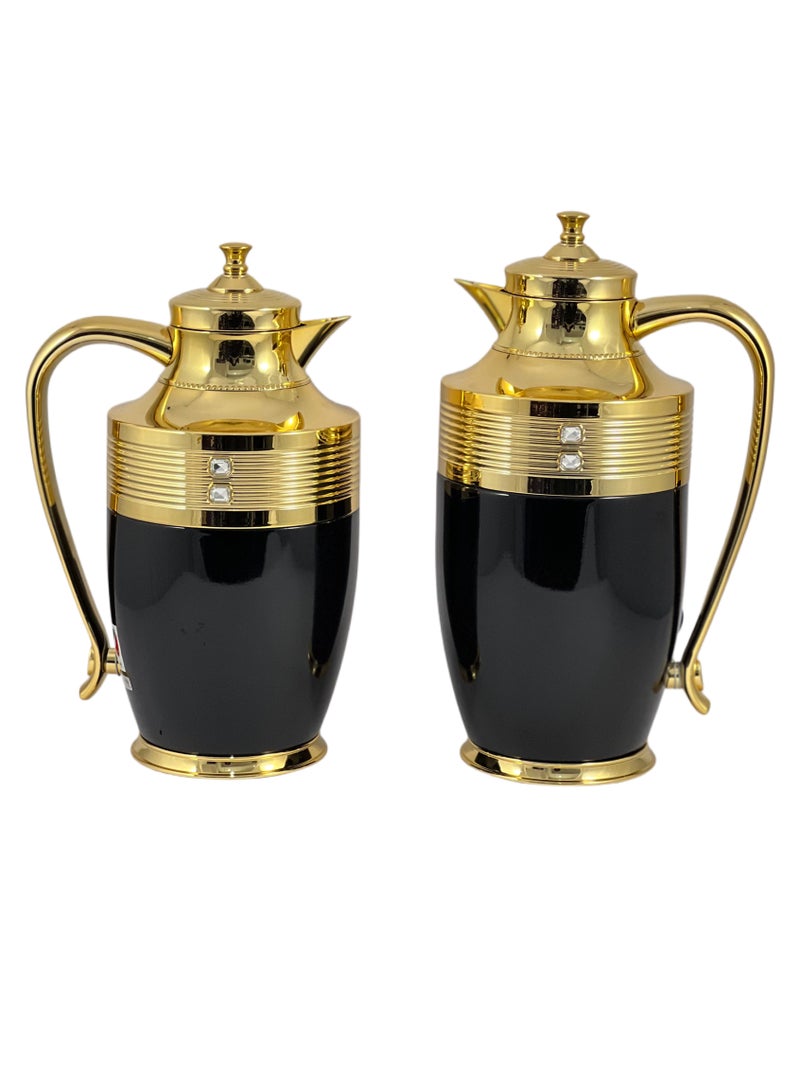 Home Maker Flask 0.75L / 1L 2-Piece Set - Stainless Steel Black - Image 2