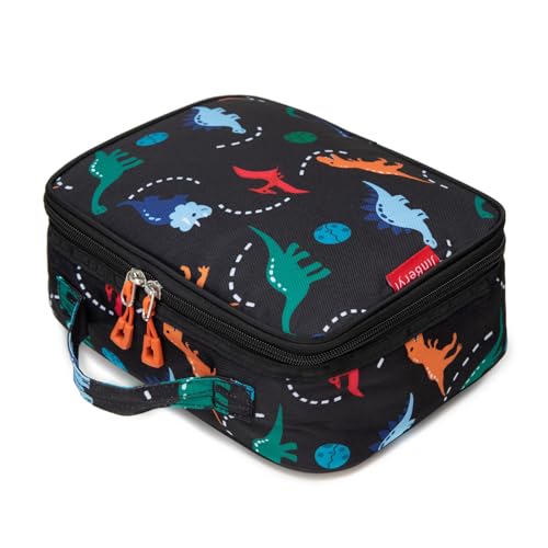 JinBeryl Insulated Lunch Box Bag for Kids Boys, Size for Preschool, Kindergarten, or Travel, Dinosaur Black - Image 3