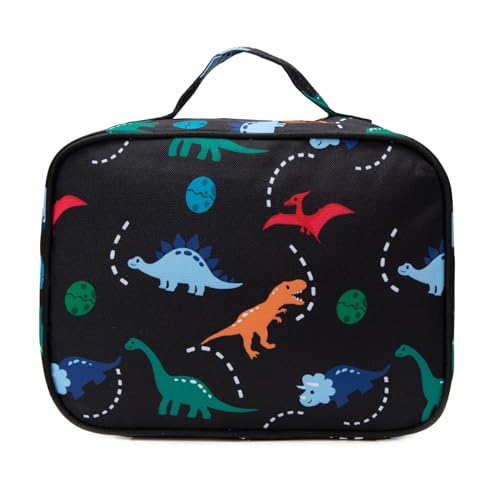 JinBeryl Insulated Lunch Box Bag for Kids Boys, Size for Preschool, Kindergarten, or Travel, Dinosaur Black - Image 2