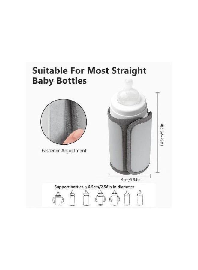 Portable Rechargeable Baby Milk Bottle Warmer with Digital LED Display USB Powered Constant Temperature Heater for Travel White - Image 4