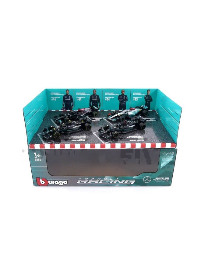 Bburago Formula 1 Mercedes-AMG Petronas F1 Team Die-cast Car Set (1:43, Set of 4) - Image 3