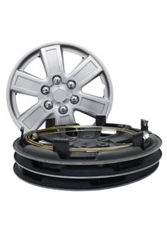 EMTC Pack of 4 EM-3143 Taiwan Wheel Cover | 13" Inch | Silver Universal Nested Style  - Image 4