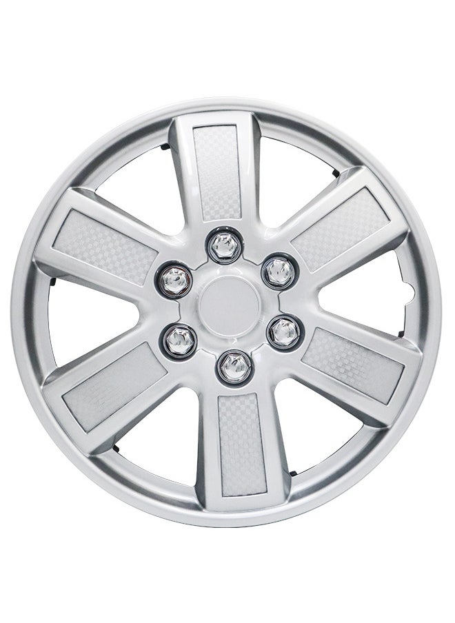 EMTC Pack of 4 EM-3143 Taiwan Wheel Cover | 13" Inch | Silver Universal Nested Style  - Image 2