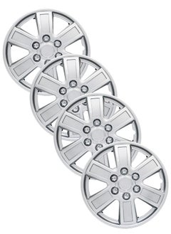 EMTC Pack of 4 EM-3143 Taiwan Wheel Cover | 13" Inch | Silver Universal Nested Style  - Image 1