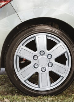 EMTC Pack of 4 EM-3143 Taiwan Wheel Cover | 13" Inch | Silver Universal Nested Style  - Image 3