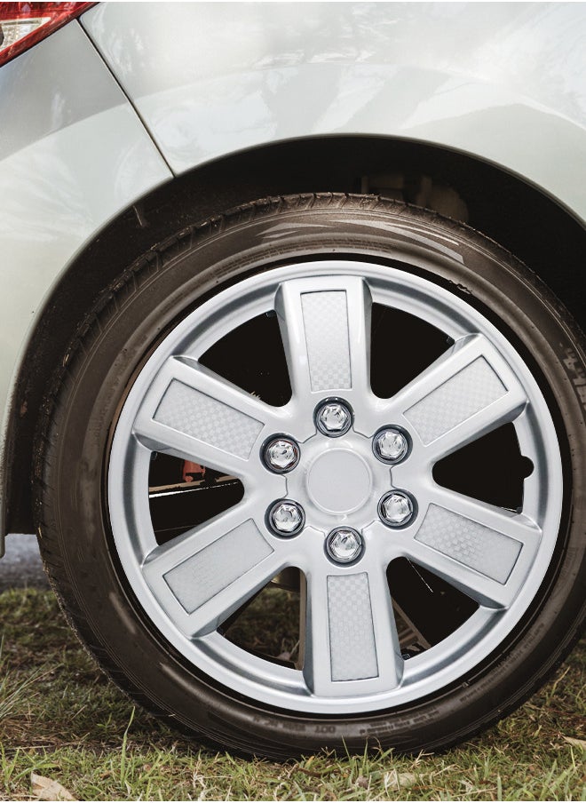 EMTC Pack of 4 EM-3143 Taiwan Wheel Cover | 13" Inch | Silver Universal Nested Style  - Image 3