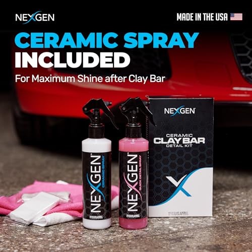 Nexgen Premium Ceramic Clay Bar Kit – 5 Piece Professional-Grade Car Cleaning Kit with Ceramic Spray & Quick Detailer – On-The-Go Car Detailing – Ideal for Cars, Trucks, Boats & More - Image 2