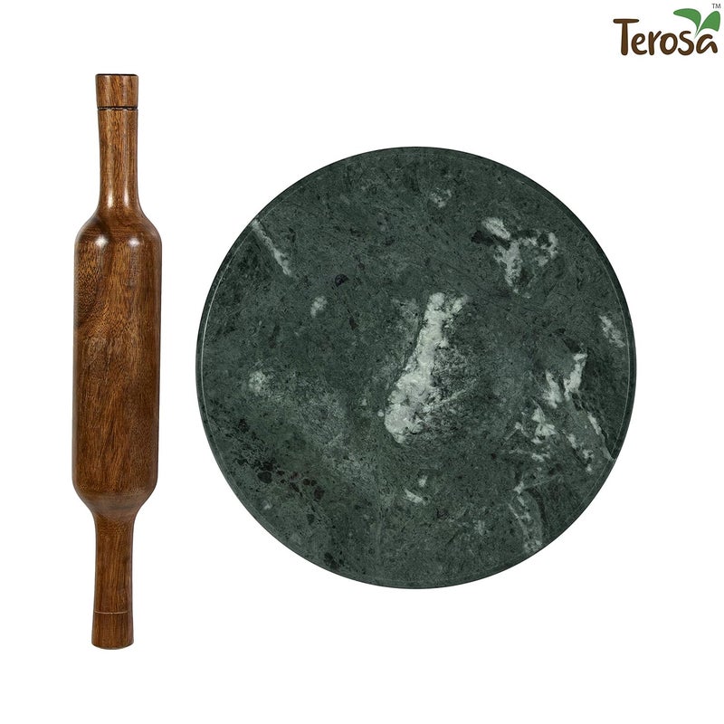 Terosa طقم لوح العجن تيروزا أواسي الأخضر من الرخام 9 بوصة - Image 2