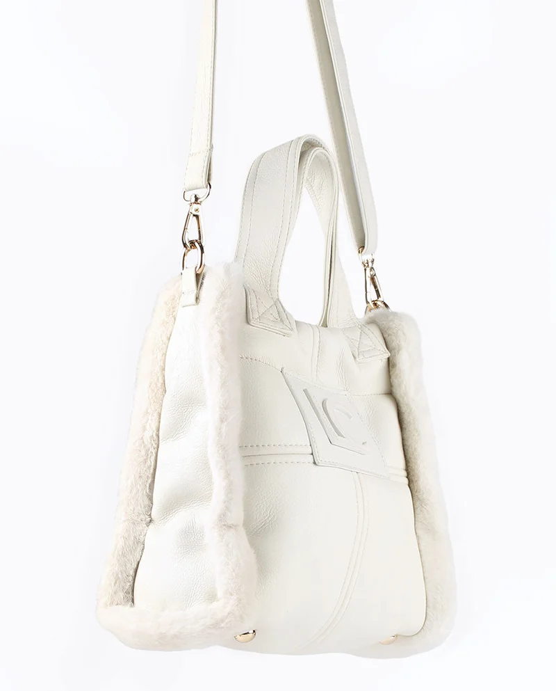 Lola Casademunt Faux leather and faux fur crossbody bag