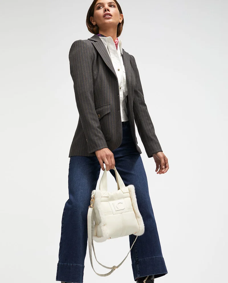 Lola Casademunt Faux leather and faux fur crossbody bag