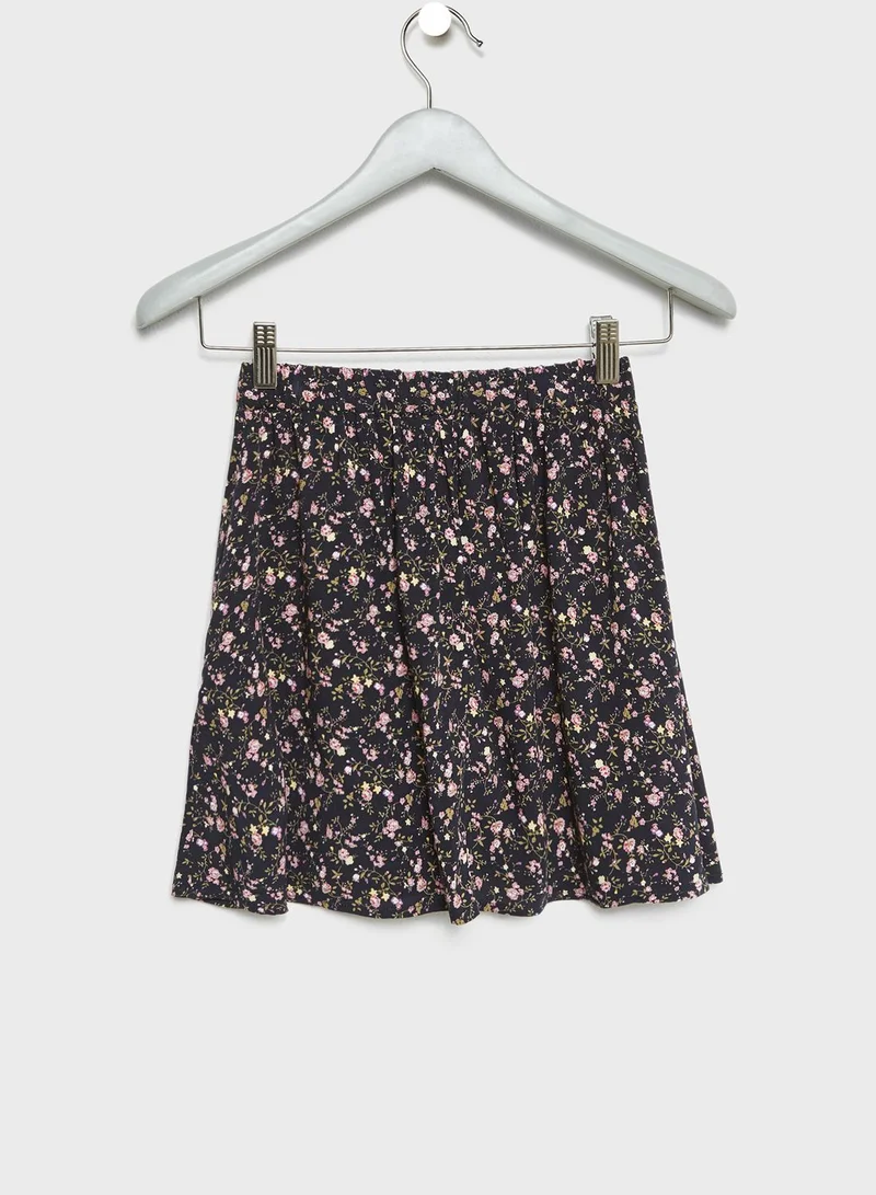 NAME IT Floral Print Skater Skirt