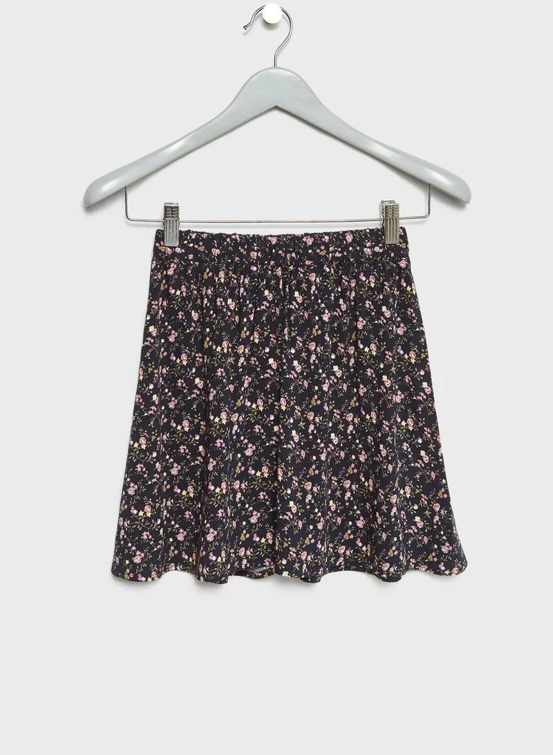 NAME IT Floral Print Skater Skirt
