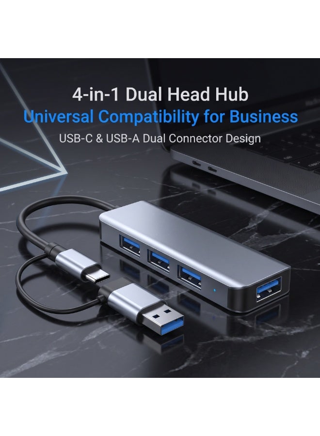 محول USB متنقل ثنائي من نوع USB وType-C، 4 في 1، مُمدد متعدد المنافذ بسرعة عالية، لجهاز الكمبيوتر المحمول - Image 3