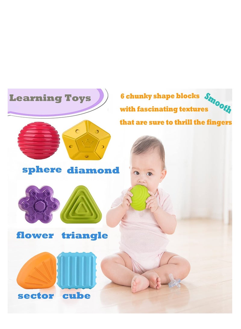 DURKU Baby Shape Sorting Toy, Baby Sorter Toy Colorful Cube and 6 Pcs Multi Sensory Shape, Baby Toys 6-12-18 Months  - Image 2