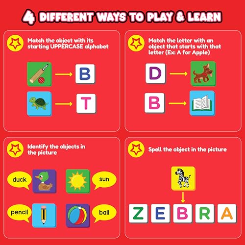 PLAY PANDA Magnetic Learn to Spell Objects with 104 Magnetic Tiles, Educational Magnetic Board Game for Kids with Picture and Alphabet Magnets for Spelling Practice - Image 5