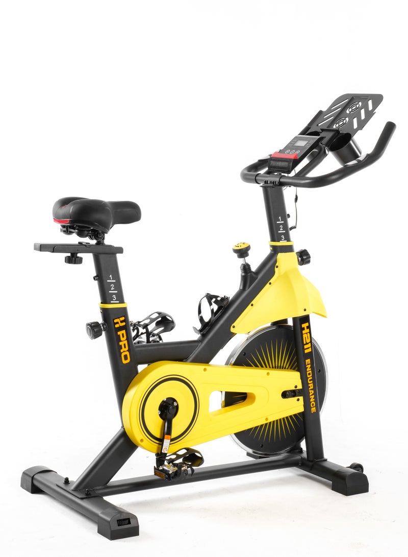 أتش برو دراجة داخلية مقاومة للمغناطيس H211 | مع شاشة LCD ＆ وسادة مقعد مريحة | دراجة تمارين القلب المنزلية | حذافة 6 كجم - Image 3
