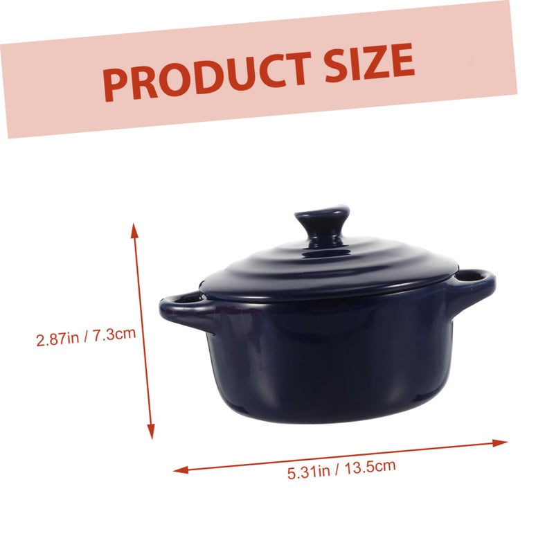 2pcs Reusable Ceramic Bowls with Lids for Soup Salad Snacks Easy Clean Kitchen Supplies - Image 3