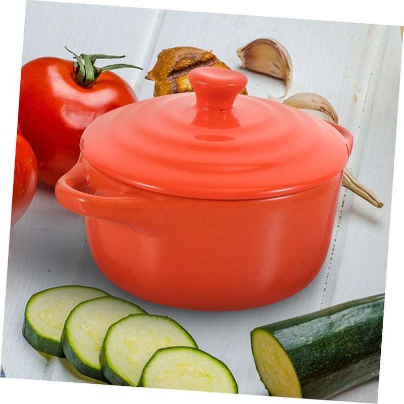 2pcs Reusable Ceramic Bowls with Lids for Soup Salad Snacks Easy Clean Kitchen Supplies - Image 5