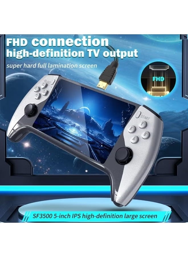 ACLIX SF3500 Plus Portable Handheld Game Console – 5-Inch HD IPS Screen, Dual Joysticks, 10,000 Built-in Retro Games, 64GB Storage, TV Output & Rechargeable Battery for Kids & Adults - Image 4