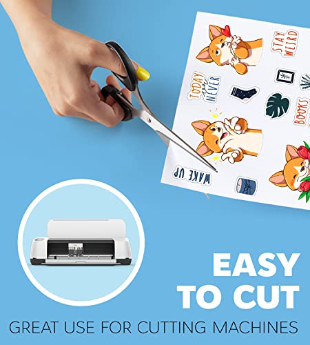 SMALL SMILE Premium Printable Vinyl Sticker Paper for Inkjet Printer and Laser - 4 White Matte and Glossy Sticker Paper Waterproof - Durability Adhesive Paper 8.5 x 11, Holds Ink Well, Great for Cutting Machines - Image 3