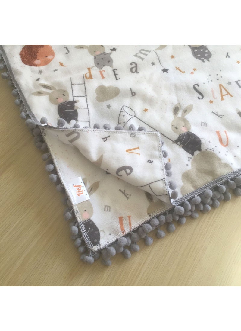 Lief Home Flannel Baby Blanket 100X115 | Double-sided  - Image 4