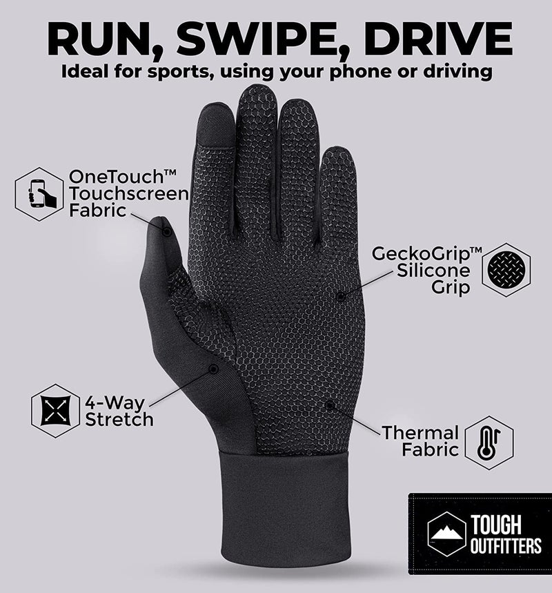 ZaySoo Full Finger Cycling Gloves for Men and Women - Touchscreen Enabled - Grey - Image 4