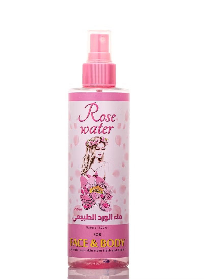 Viola Natural Rose Water for Face and Body in a 250ml bottle