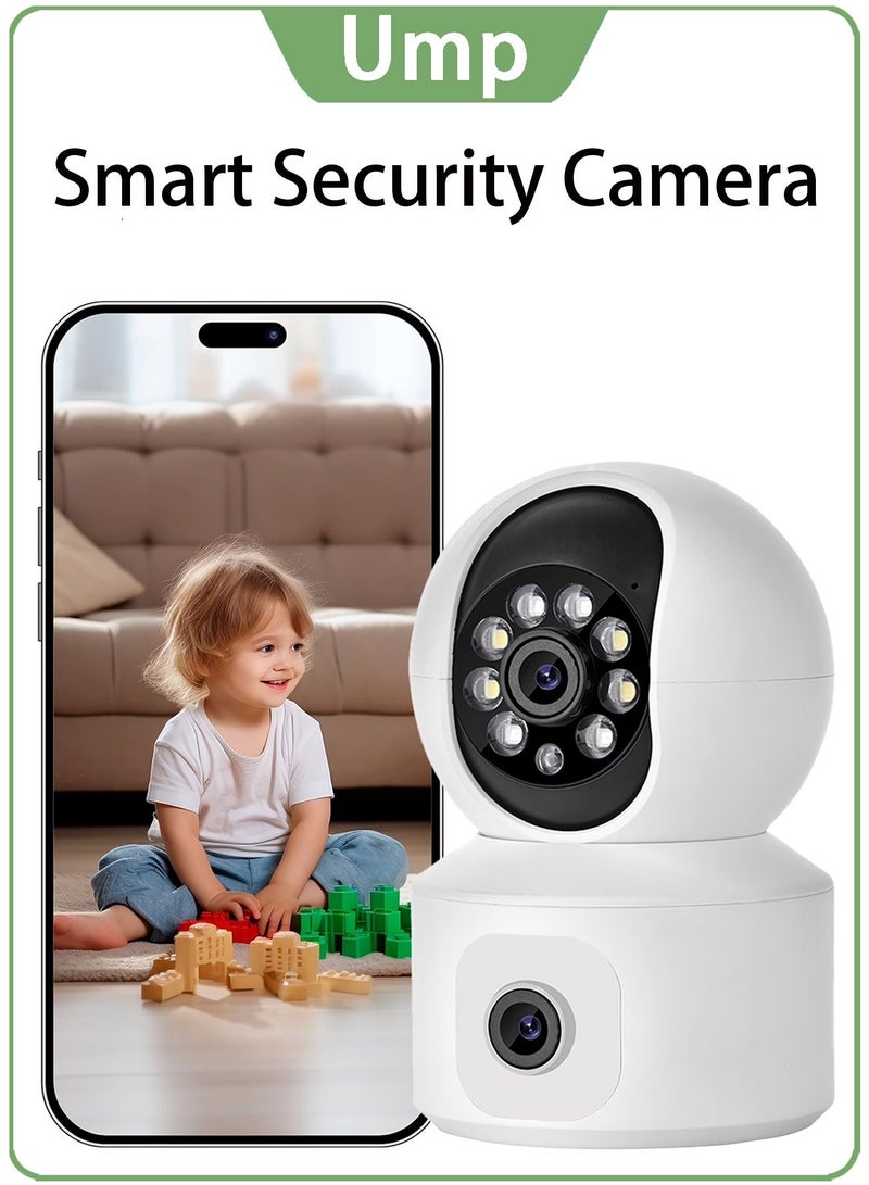 يو ام بي كاميرا مراقبة ذكية بدقة 1080P، للمراقبة المنزلية عبر شبكة WiFi بتردد 2.4 جيجاهرتز، كاميرا منزلية متحركة (PTZ)، مزودة بخاصية التتبع التلقائي بزاوية 360 درجة، صوت ثنائي الاتجاه، جهاز لمراقبة الأطفال، دعم التخزين المزدوج (تدعم بطاقات SD بسعة تصل إلى 128 جيجابايت). - Image 1
