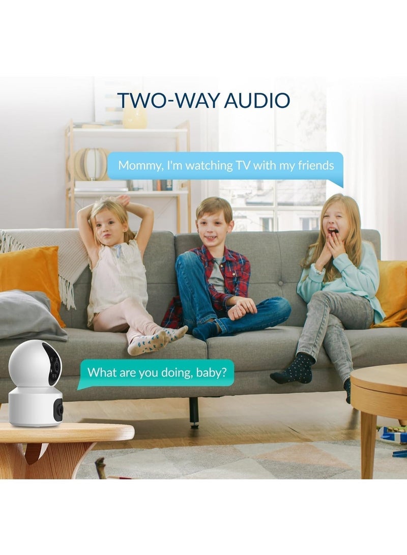 يو ام بي كاميرا مراقبة ذكية بدقة 1080P، للمراقبة المنزلية عبر شبكة WiFi بتردد 2.4 جيجاهرتز، كاميرا منزلية متحركة (PTZ)، مزودة بخاصية التتبع التلقائي بزاوية 360 درجة، صوت ثنائي الاتجاه، جهاز لمراقبة الأطفال، دعم التخزين المزدوج (تدعم بطاقات SD بسعة تصل إلى 128 جيجابايت). - Image 3