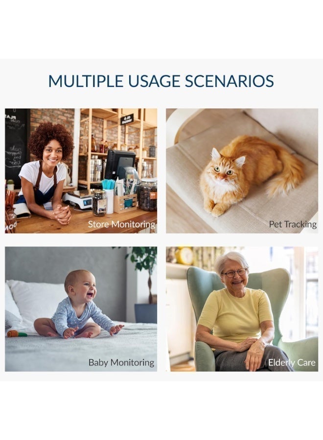 يو ام بي كاميرا مراقبة ذكية بدقة 1080P، للمراقبة المنزلية عبر شبكة WiFi بتردد 2.4 جيجاهرتز، كاميرا منزلية متحركة (PTZ)، مزودة بخاصية التتبع التلقائي بزاوية 360 درجة، صوت ثنائي الاتجاه، جهاز لمراقبة الأطفال، دعم التخزين المزدوج (تدعم بطاقات SD بسعة تصل إلى 128 جيجابايت). - Image 5