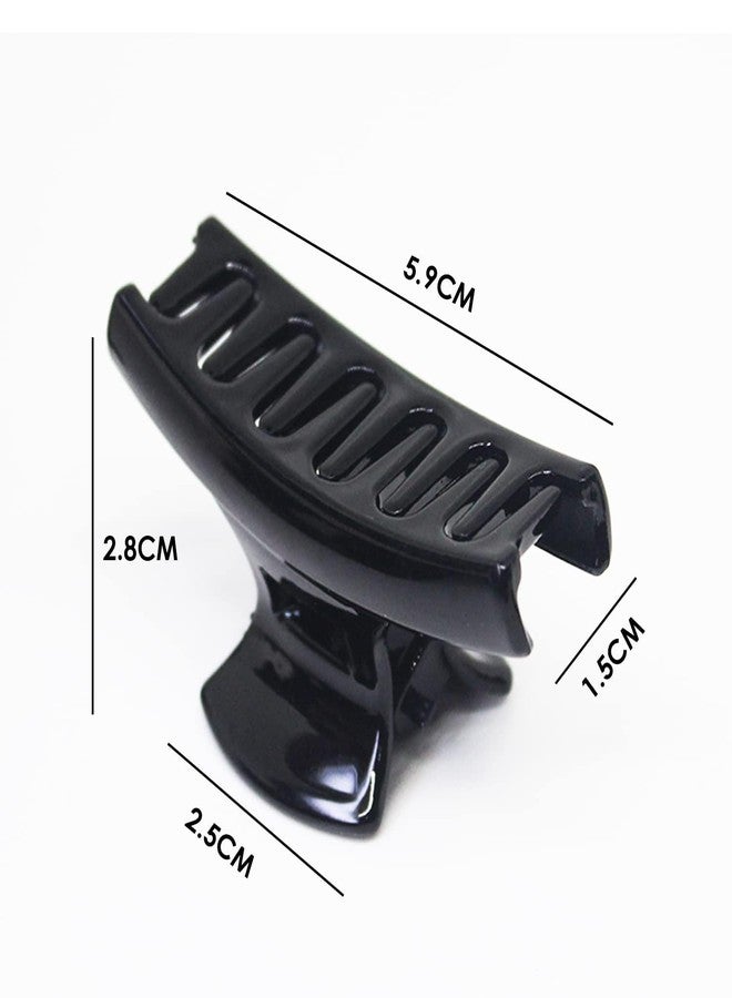 Truvic Medium Size Strong Hold Ponytail Hair Claw Clips Stronger & More Durable Non Slip Secure Grip Clutcher Perfect Fashion Styling for Girls & Women (Black, Pack of 6) - Image 3