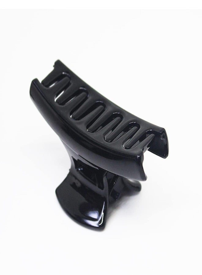 Truvic Medium Size Strong Hold Ponytail Hair Claw Clips Stronger & More Durable Non Slip Secure Grip Clutcher Perfect Fashion Styling for Girls & Women (Black, Pack of 6) - Image 2