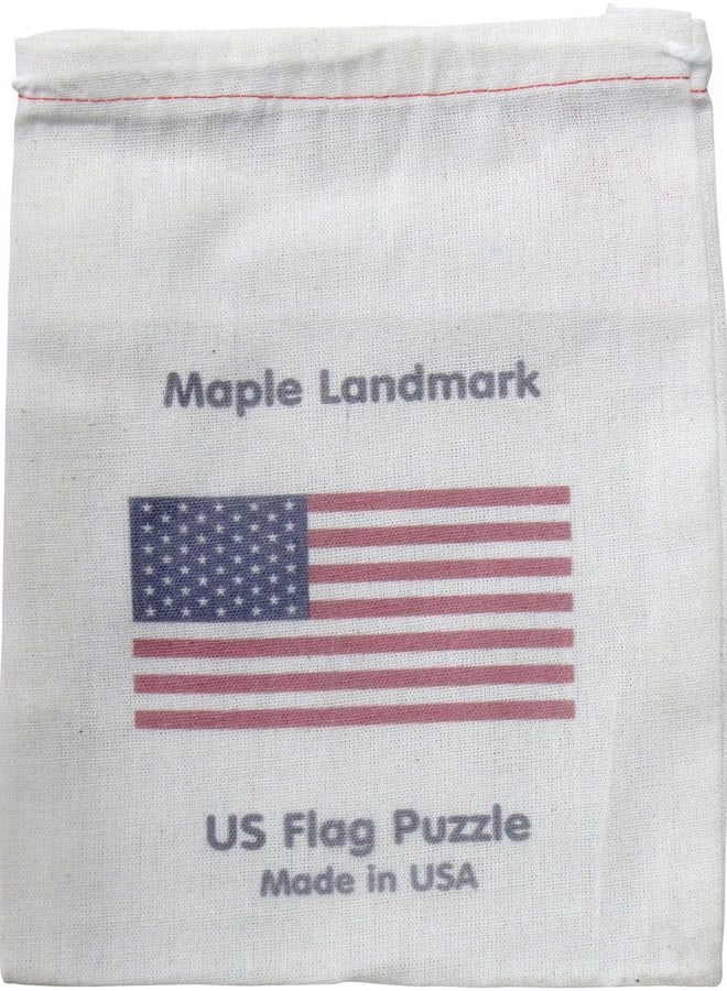 Maple Landmark Flag Shaped Puzzle - Made in USA - Image 2