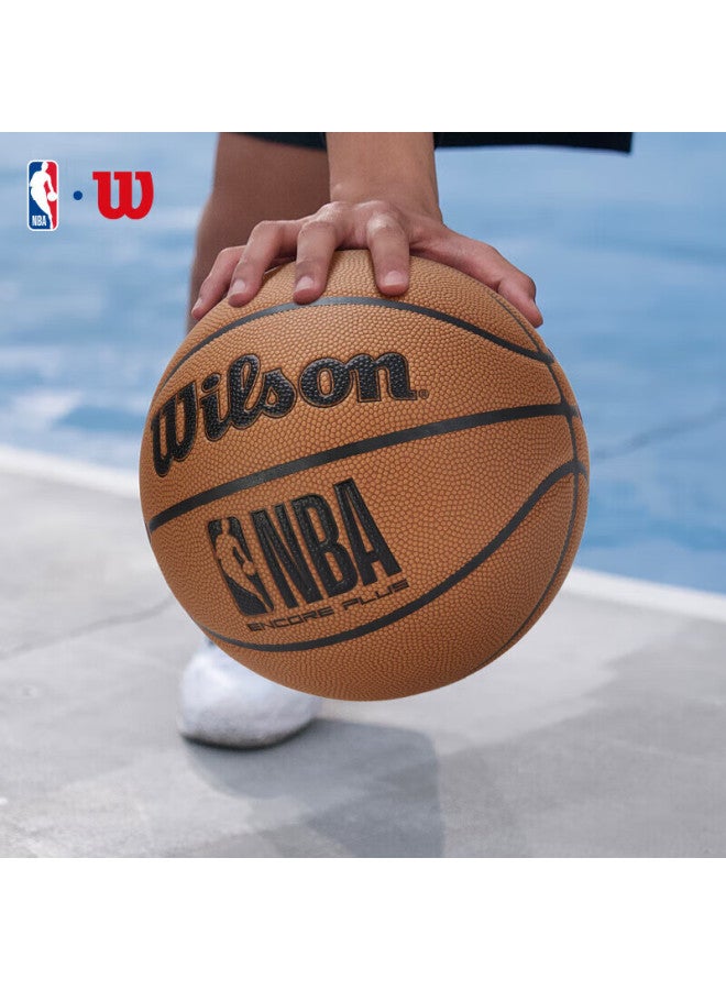 Wilson Nba Encore Plus Outdoor Leather Basketball, Indoor And Outdoor Adult Competition Size 7 Basketball - Image 4