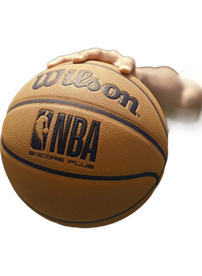 Wilson Nba Encore Plus Outdoor Leather Basketball, Indoor And Outdoor Adult Competition Size 7 Basketball - Image 2