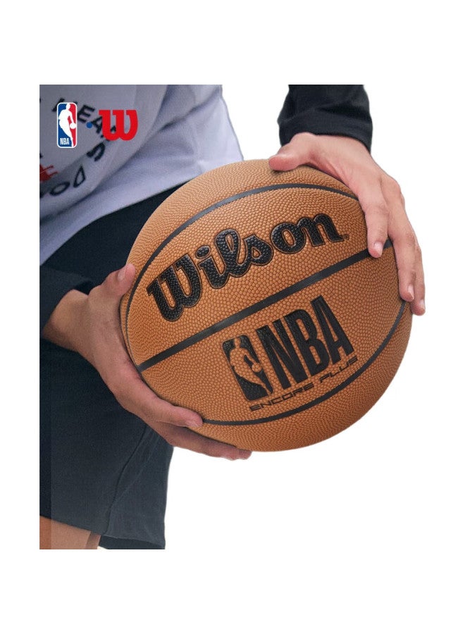 Wilson Nba Encore Plus Outdoor Leather Basketball, Indoor And Outdoor Adult Competition Size 7 Basketball - Image 3