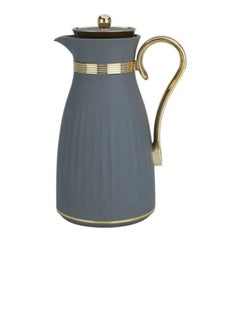 Alsaif Gallery Dana Thermos Set Dark Gray With Golden Handle, Two Pieces  - Image 3