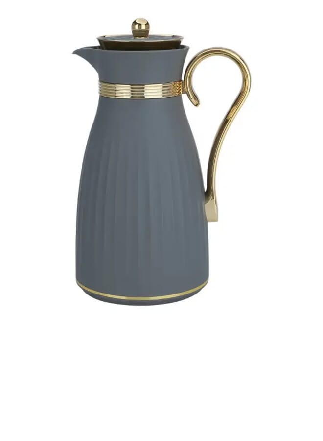 Dana Thermos Set Dark Gray With Golden Handle, Two Pieces