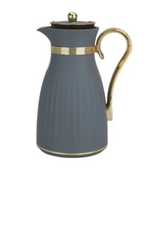 Alsaif Gallery Dana Thermos Set Dark Gray With Golden Handle, Two Pieces  - Image 4