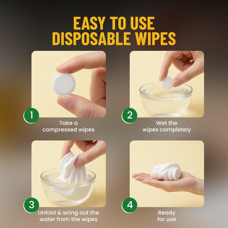 BARBERUPP 20 PCS Coin Compressed Wipes â€“ Portable Mini Coin Tablets for Travel, Camping, Outdoor, Face and Hand Wipes â€“ Expandable Water-Activated Disposable for Men and Women - Image 2